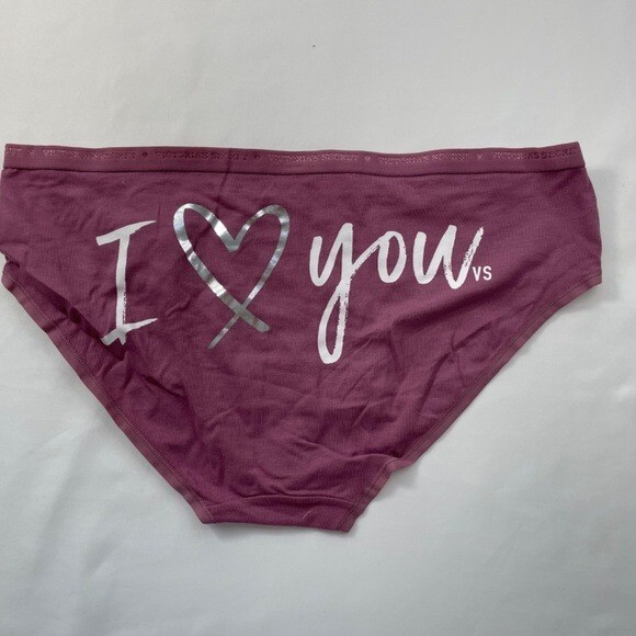 Victoria’s Secret Panties L Hipster Hiphugger Mauve Metallic Silver Cotton New