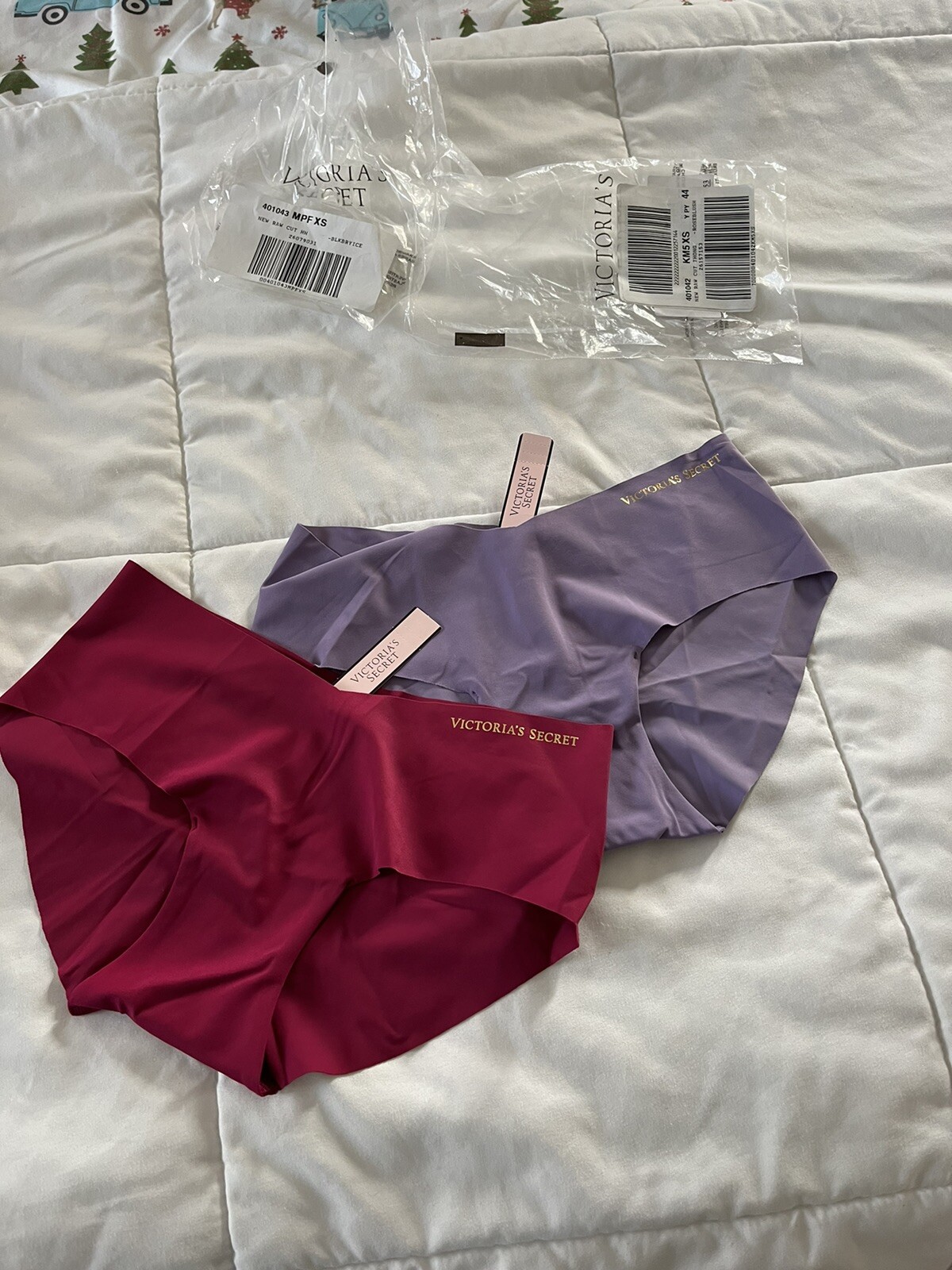 victorias secret hip hugger panties panty two pairs XS Burgundy Lilac Color NEW