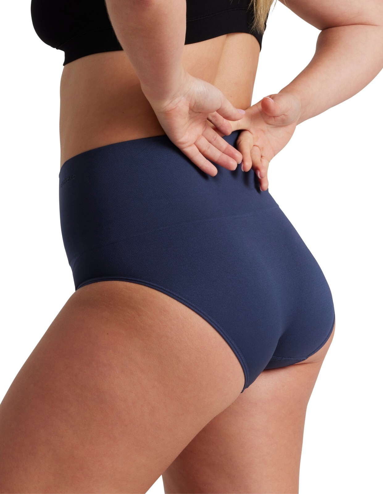 Ambra 2 Pack Smoothies Full Brief Light control Top Knickers In Navy/Lemonade
