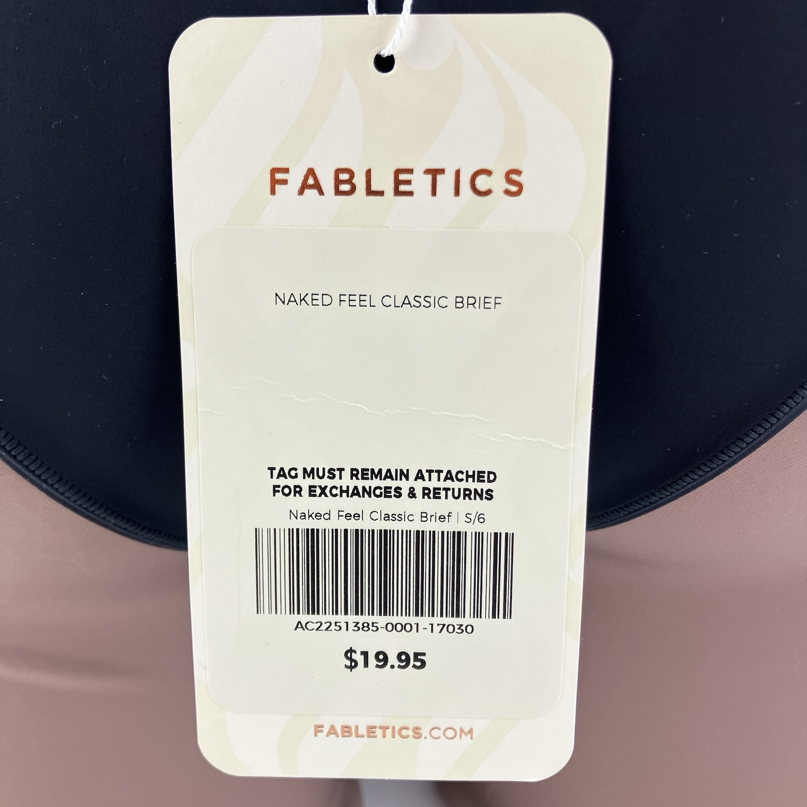 Fabletics Naked Feel Classic Brief Small /6 Ultra Thin Sheer Lightweight New