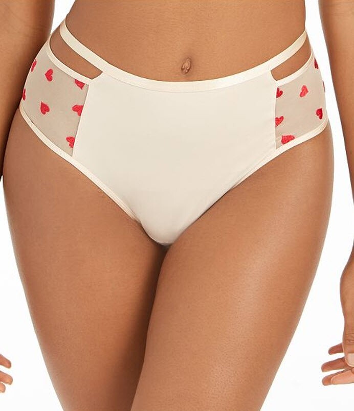 INC INTERNATIONAL CONCEPTS ~ TOSSED HEARTS HI-WAIST EMBROIDERED PANTIES ~ XXL
