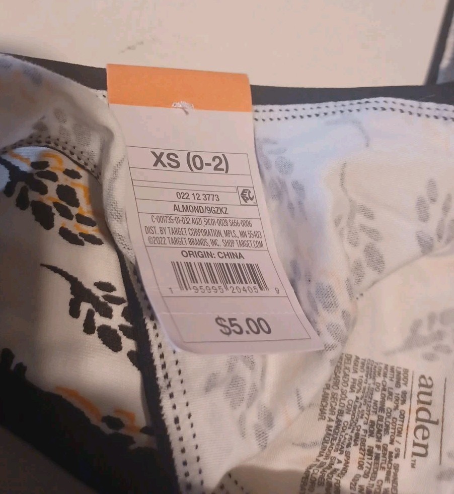 NEW Auden XS Cotton Blend Thongs Panties LOT OF 4 UNDERWEAR (0527-N)