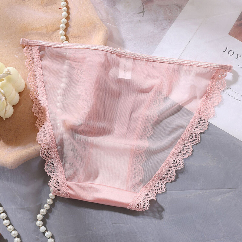 5 Pack Sexy Womens Satin Panties String Bikinis Lace Sheer See Through Underwear
