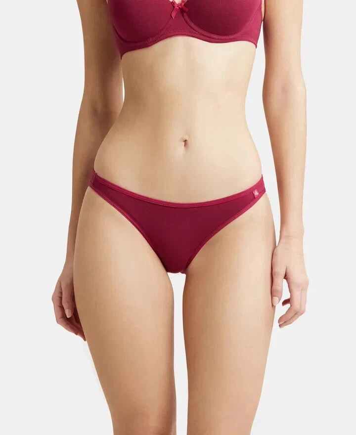 Jockey Women’s Super Combed Cotton Elastane Stretch Low Waist Bikini Hot Look