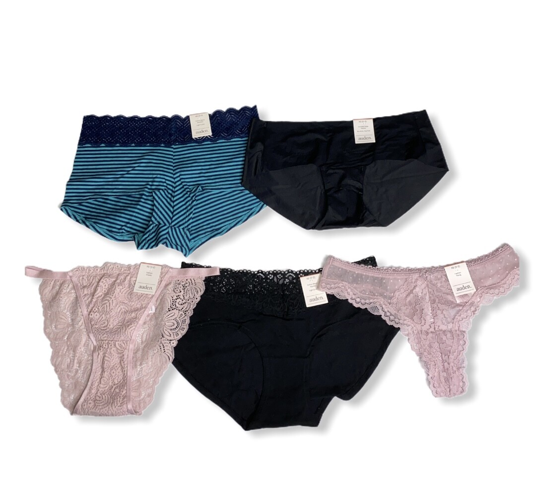 Women’s 5pk Assorted Styles & Colors Underwear – Auden – Size XS (0-2) – 390