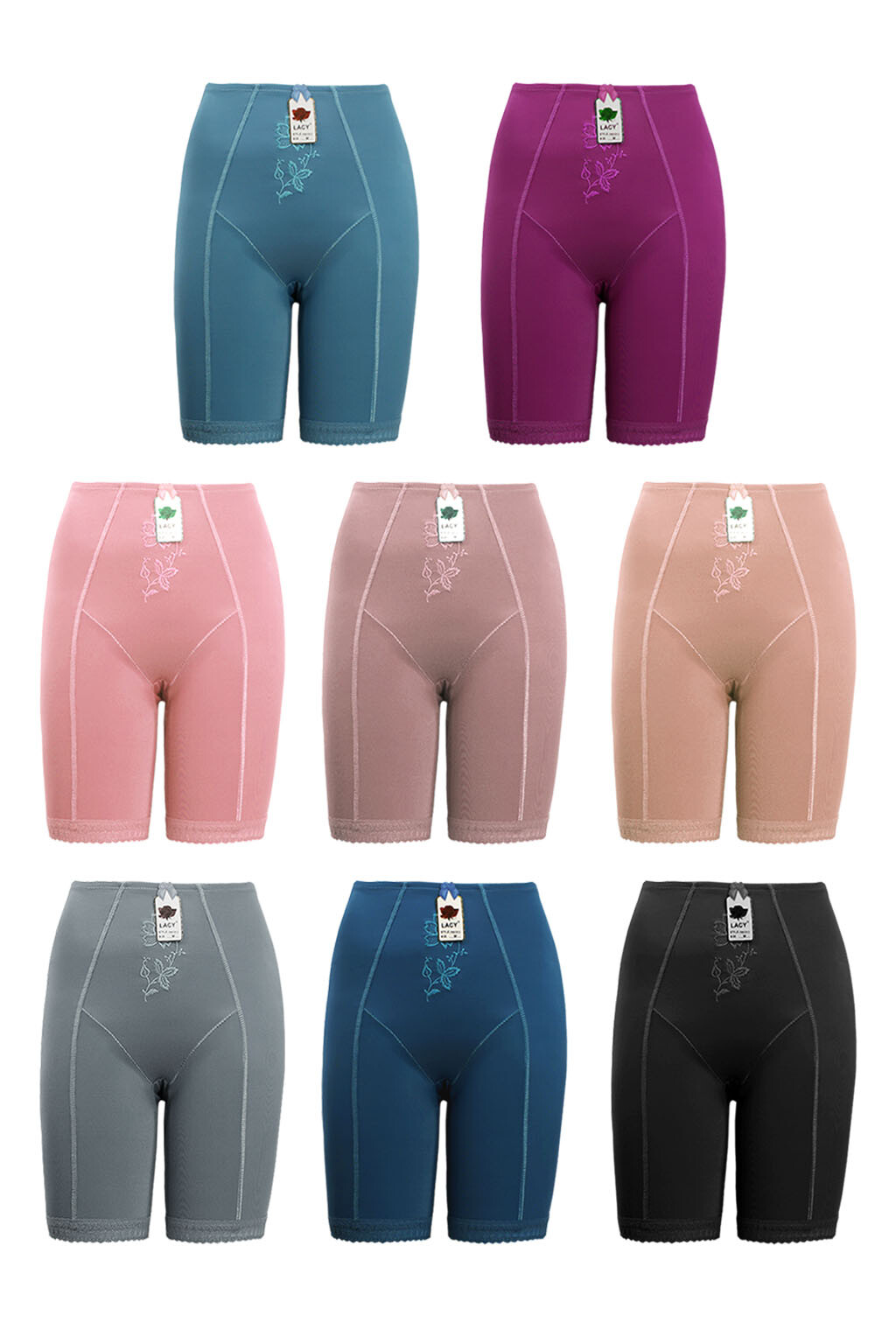 6 Panties Tummy Control Long Leg Girdle Microfiber Mixed Color M L XL 2X 0179