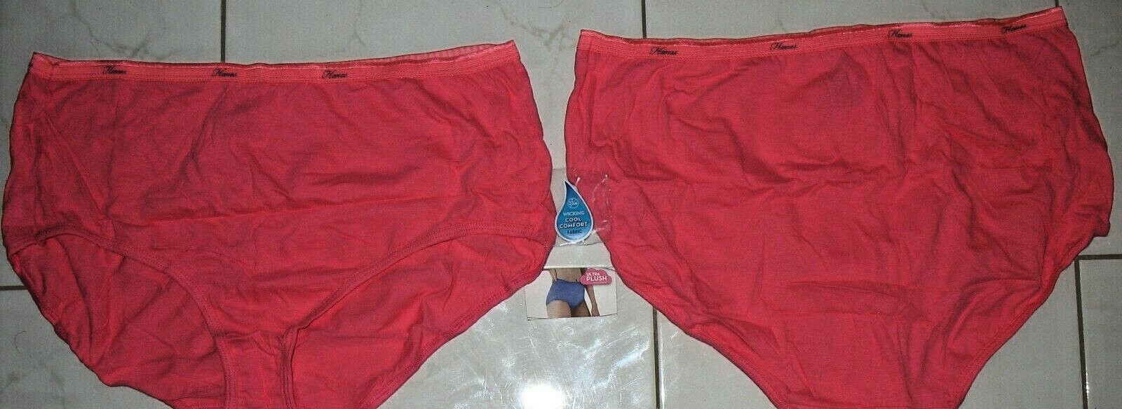 LOT OF 2 – HANES – NEW – PINK – PLUS SIZE 10 – 100% COTTON – PANTY BRIEF