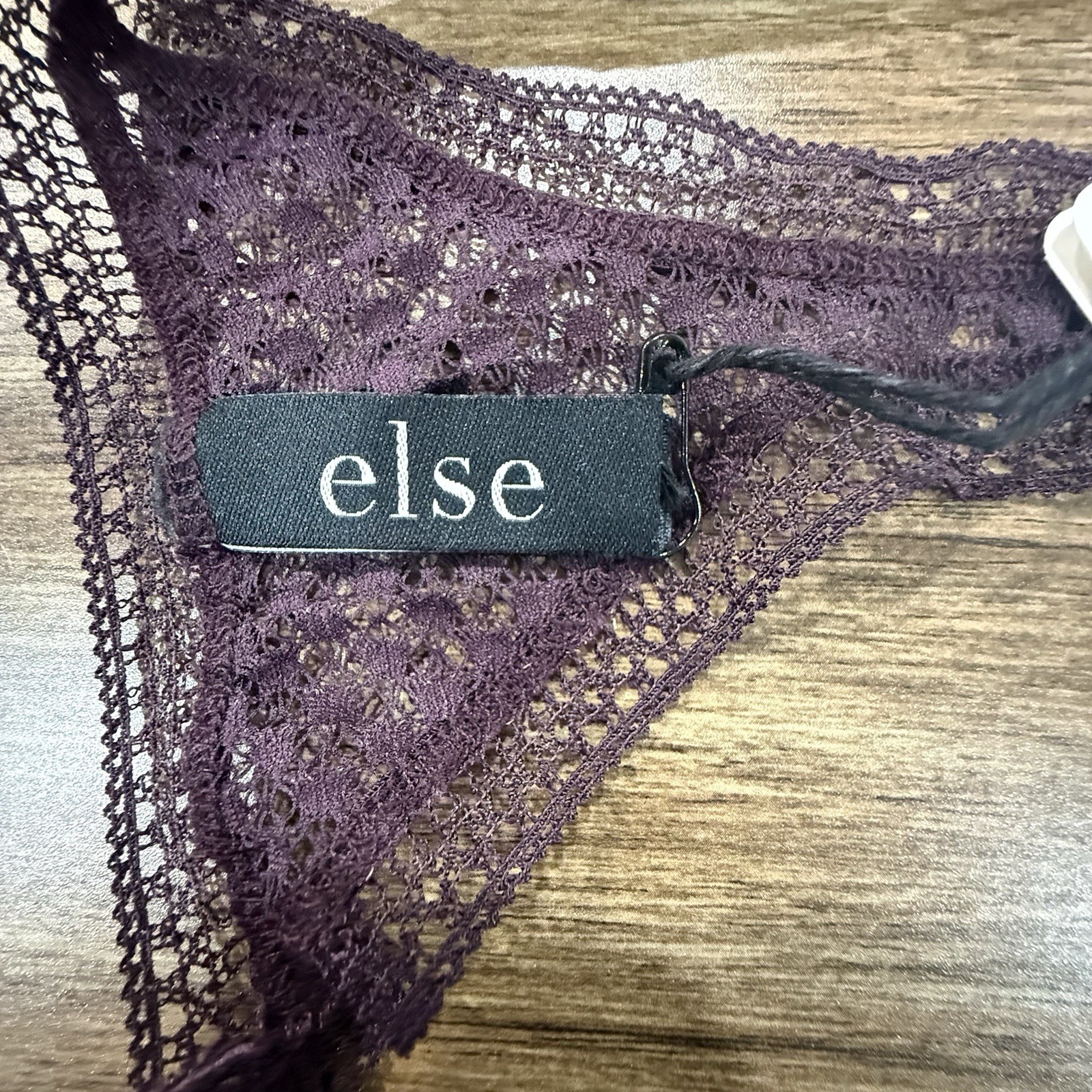 Else Bella Lace String Deep Purple Plum Intimate G-String Thong Women Sz Large