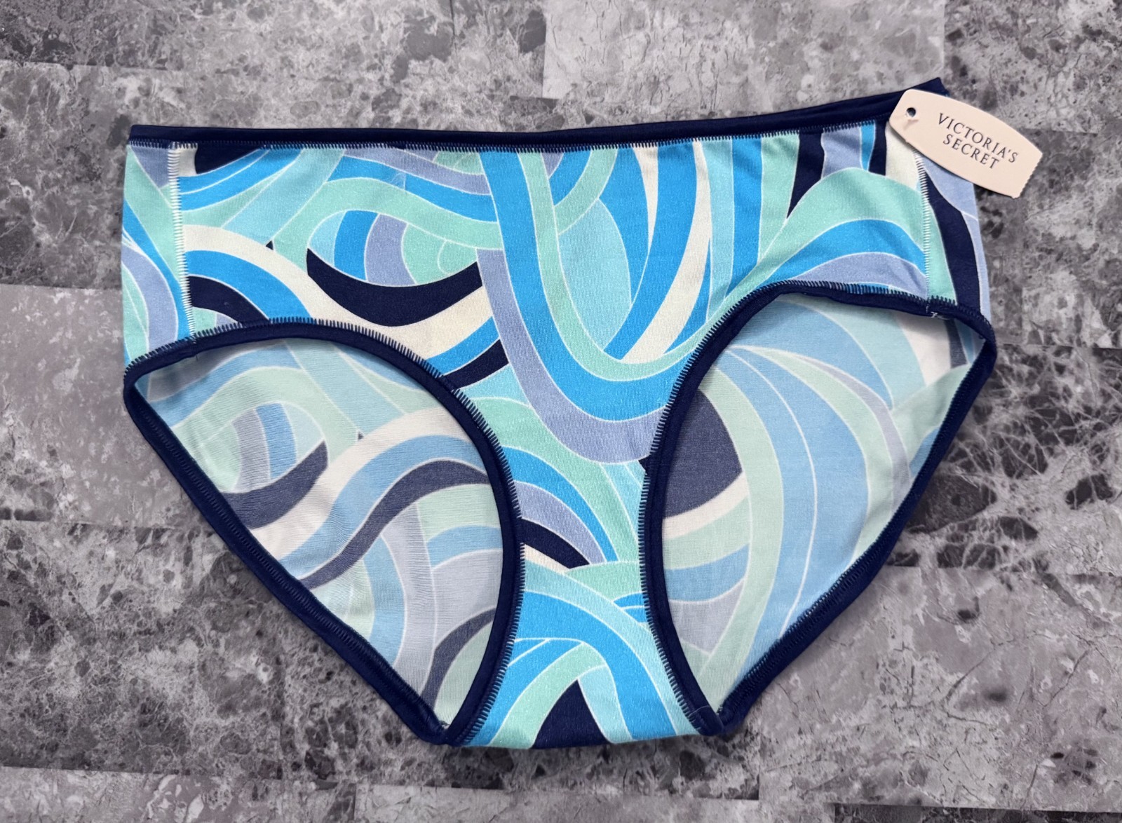NWT VICTORIA’S SECRET FABULOUS M SMOOTH BLUE GREEN RETRO RARE HIPHUGGER PANTIES