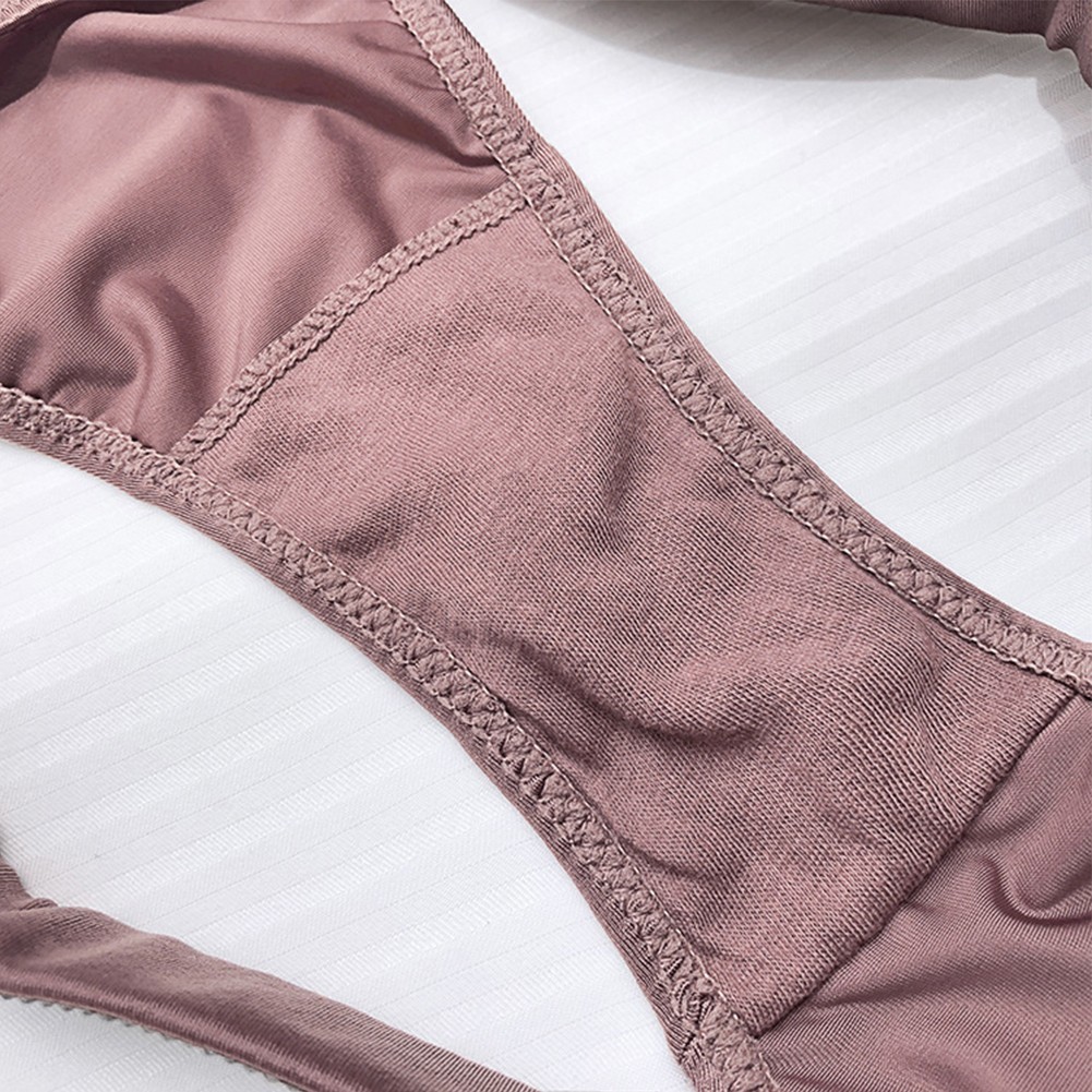 Women Thongs Shine Sleepwear Soft Solid Stretch Bikini T-back Underpants