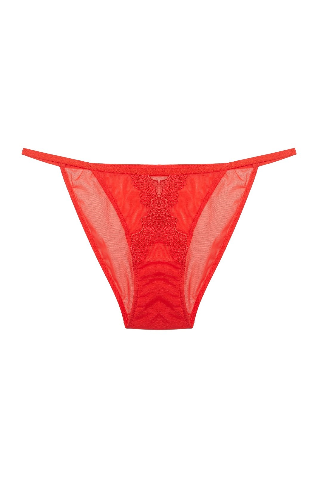 Hustler Lingerie Grace Red Mesh and Lace Trim Brief