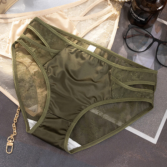 6pcs Lot Sexy Womens Satin Lingeries Panties Sheer See Through Underwear Briefs
