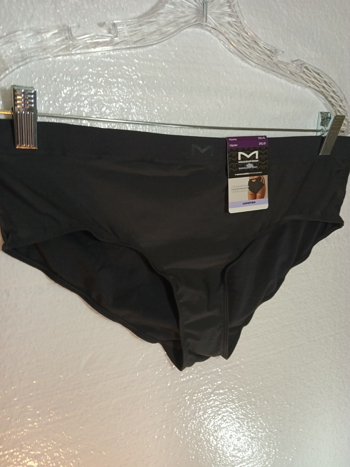 Maidenform Hipster Panty Set Of Two Black 2XL Nine Keyhole Cutout