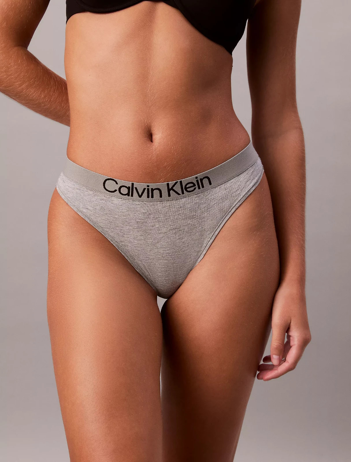 XS Calvin Klein Maximum Cotton Thong Panties Underwear Grey Heather NWT