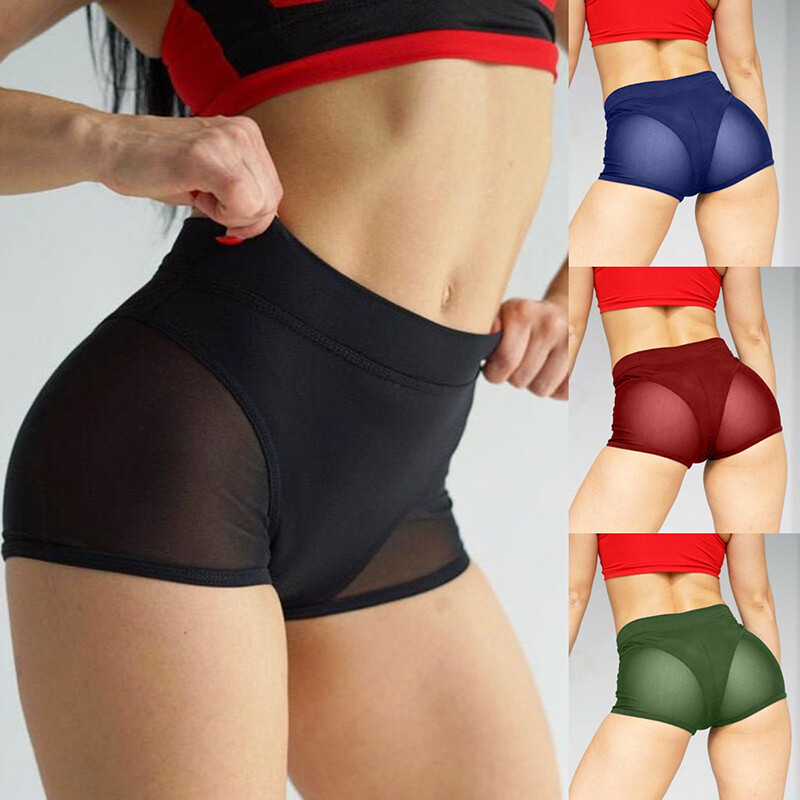 2 Packs Lot Womens High Waist Sports Shorts Gym Workout Yoga Hot Pants Panties