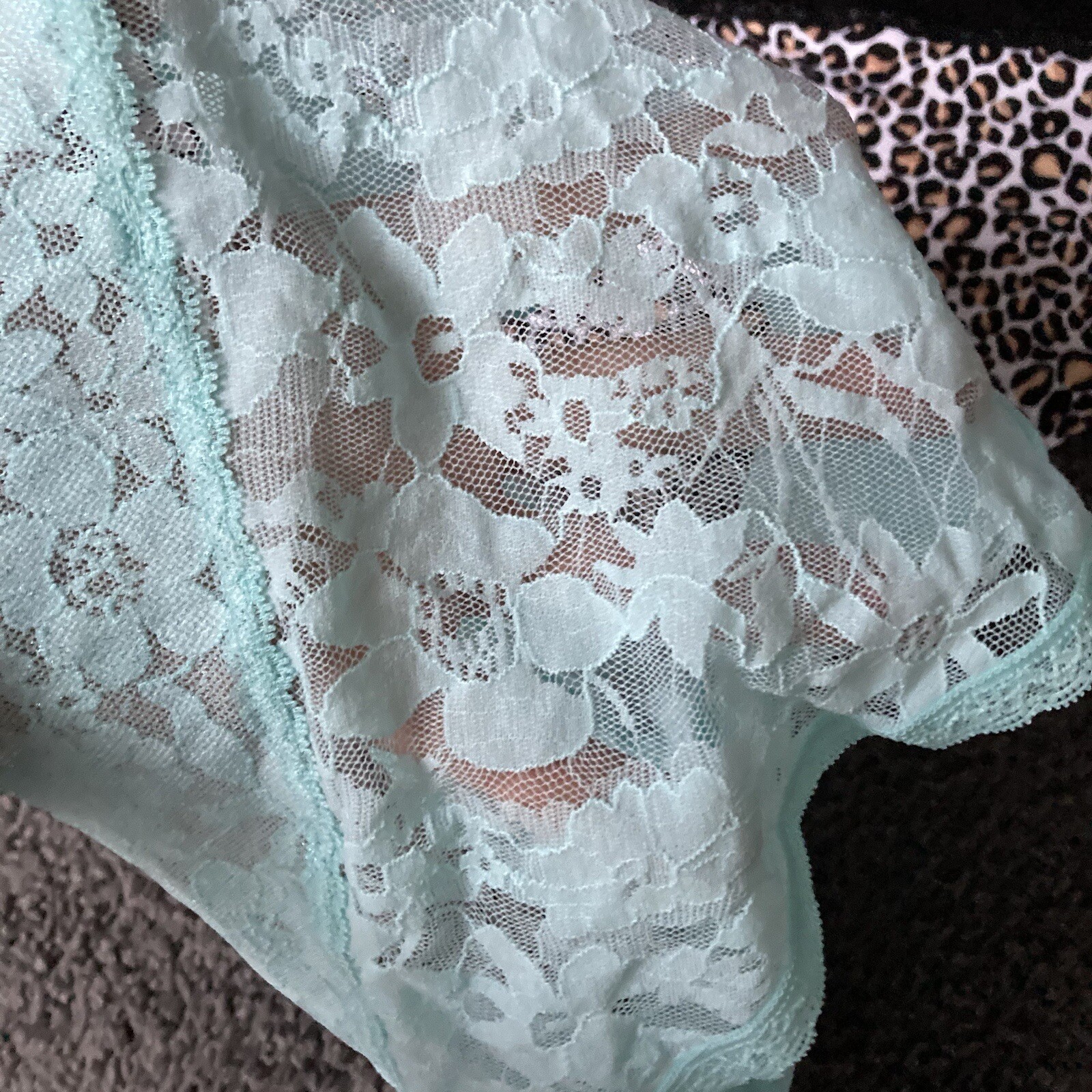 Victoria Secret Cheetah Hiphugger Hipster Hip Hugger Teal 2 Panties Bundle XL