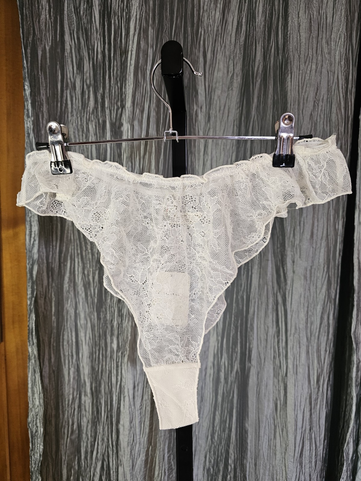 Free People Intimately Ivory Lace Thong Panty XLarge