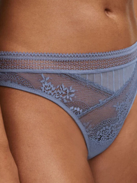 Passionata Maddie Thong Storm Blue Sheer See through lace panties panty knickers