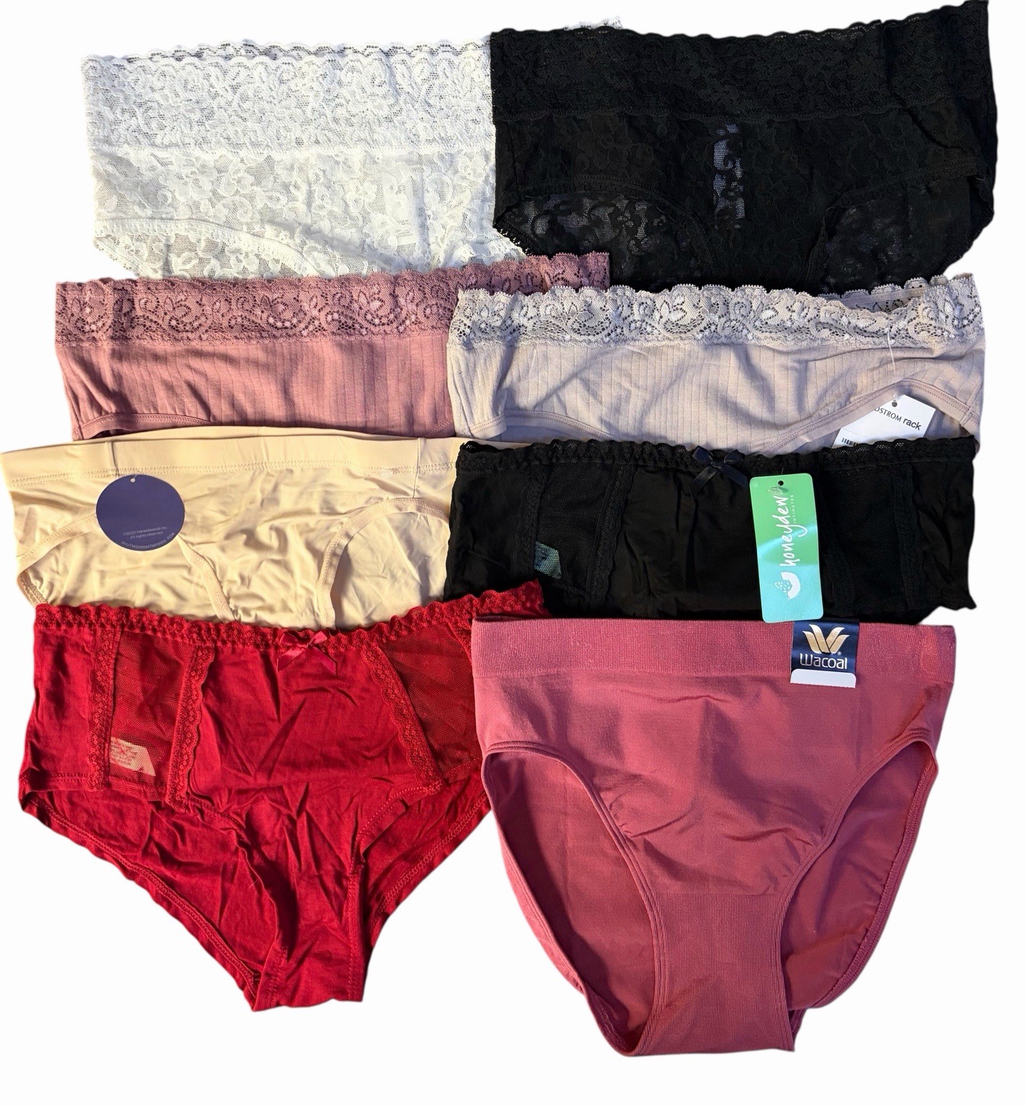 Lot Of 9 Women’s Panties Honeydew WACOAL BP Felina Maidenform New & NWOT