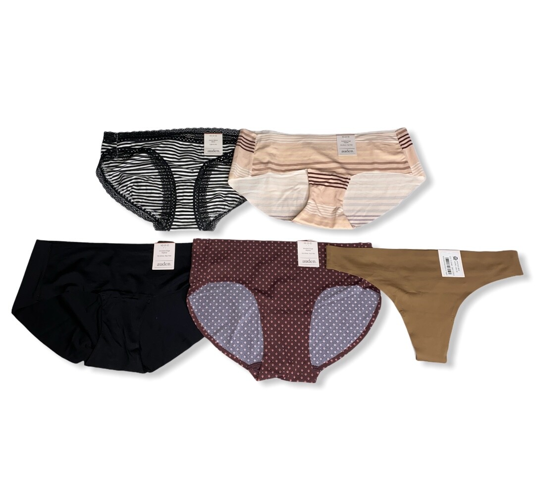 Women’s 5pk Assorted Styles & Colors Underwear – Auden – Size XS (0-2) – 390