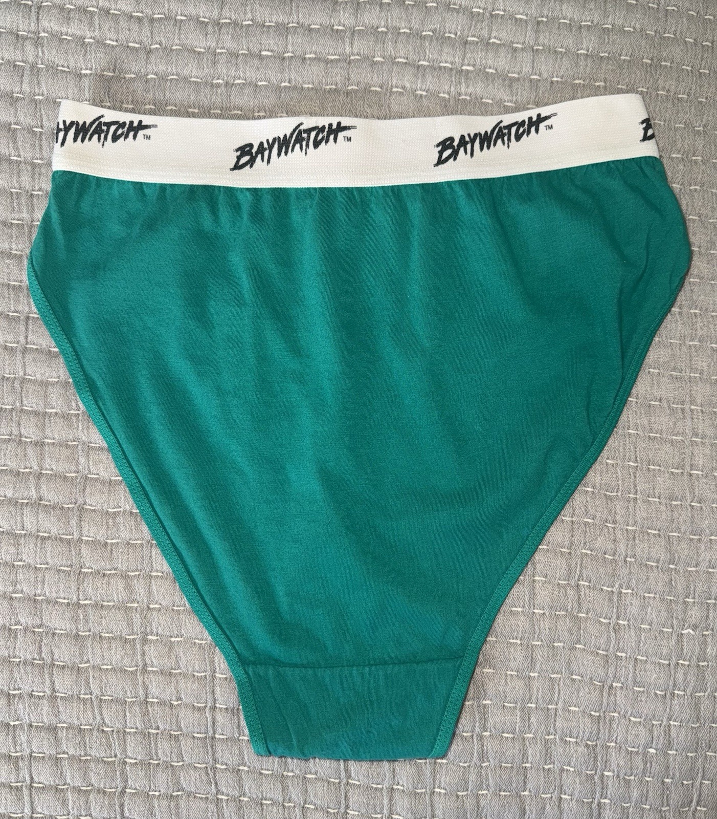 Vintage BAYWATCH Panties 90’s Hi-Cut Brief Cotton Sz 7 Green❤️