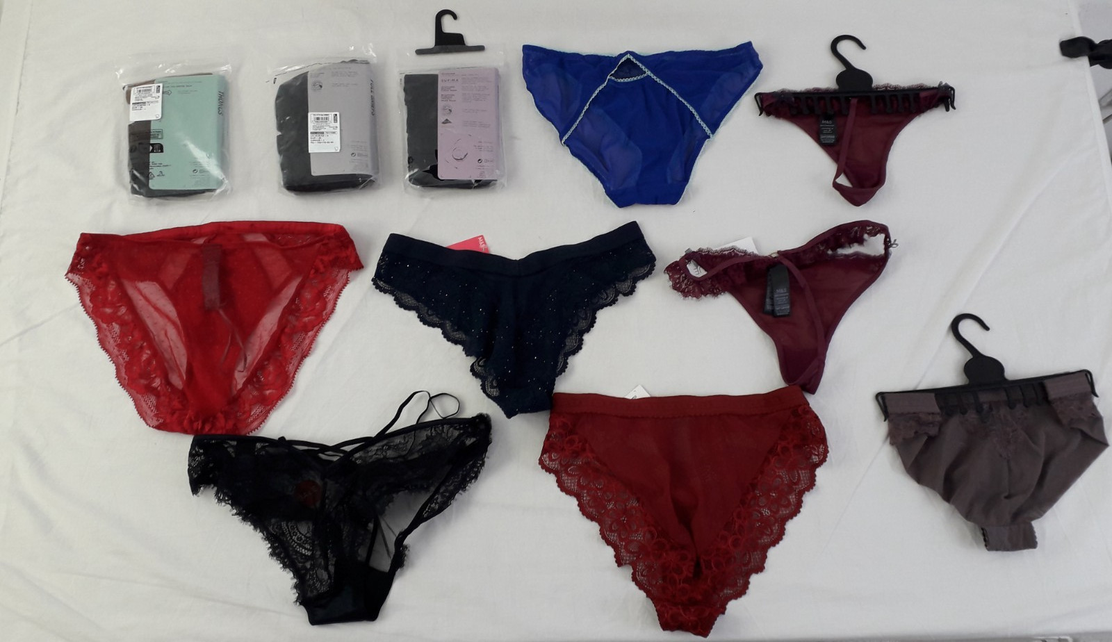 M&S Womens 11pcs Underwear Bundle Size UK 8 Full Briefs Thongs Brazilians Multi