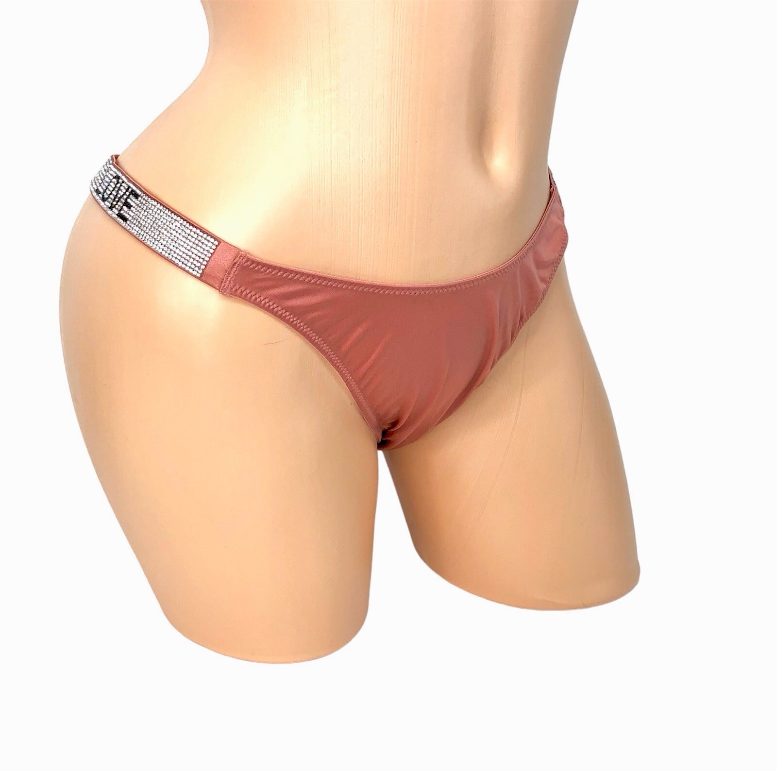 VICTORIA’S SECRET SHINE STRAP RHINESTONE BRAZILIAN PANTY SIZE XL NWT