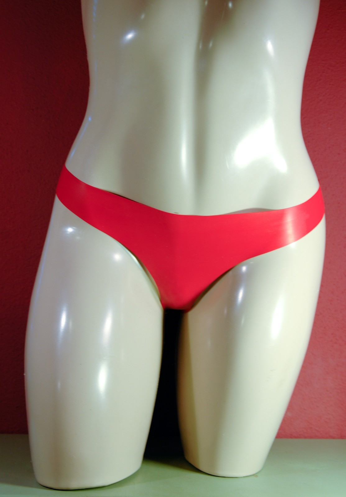 Red Latex Panties Thongs Handmade U.S. Designer Sz Small
