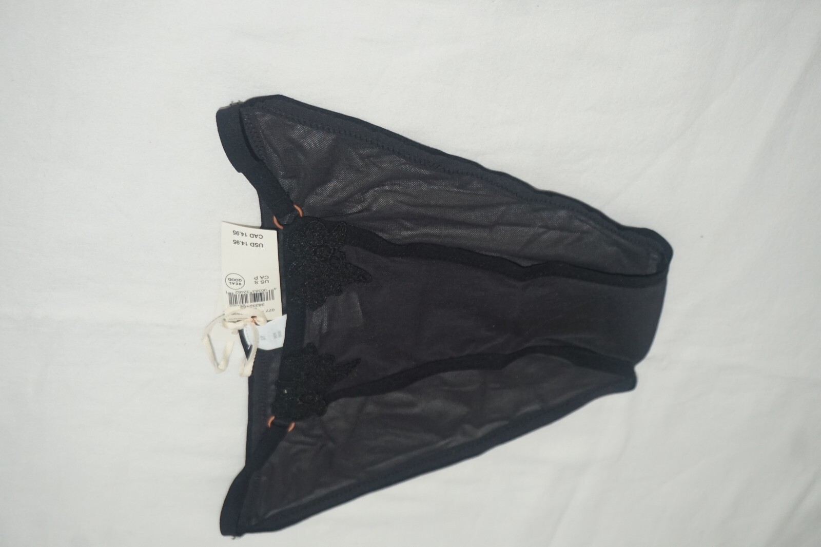 NWT WOMENS AMERICAN EAGLE AERIE BLACK LACE APPLIQUE BIKINI SIZE EXTRA LARGE