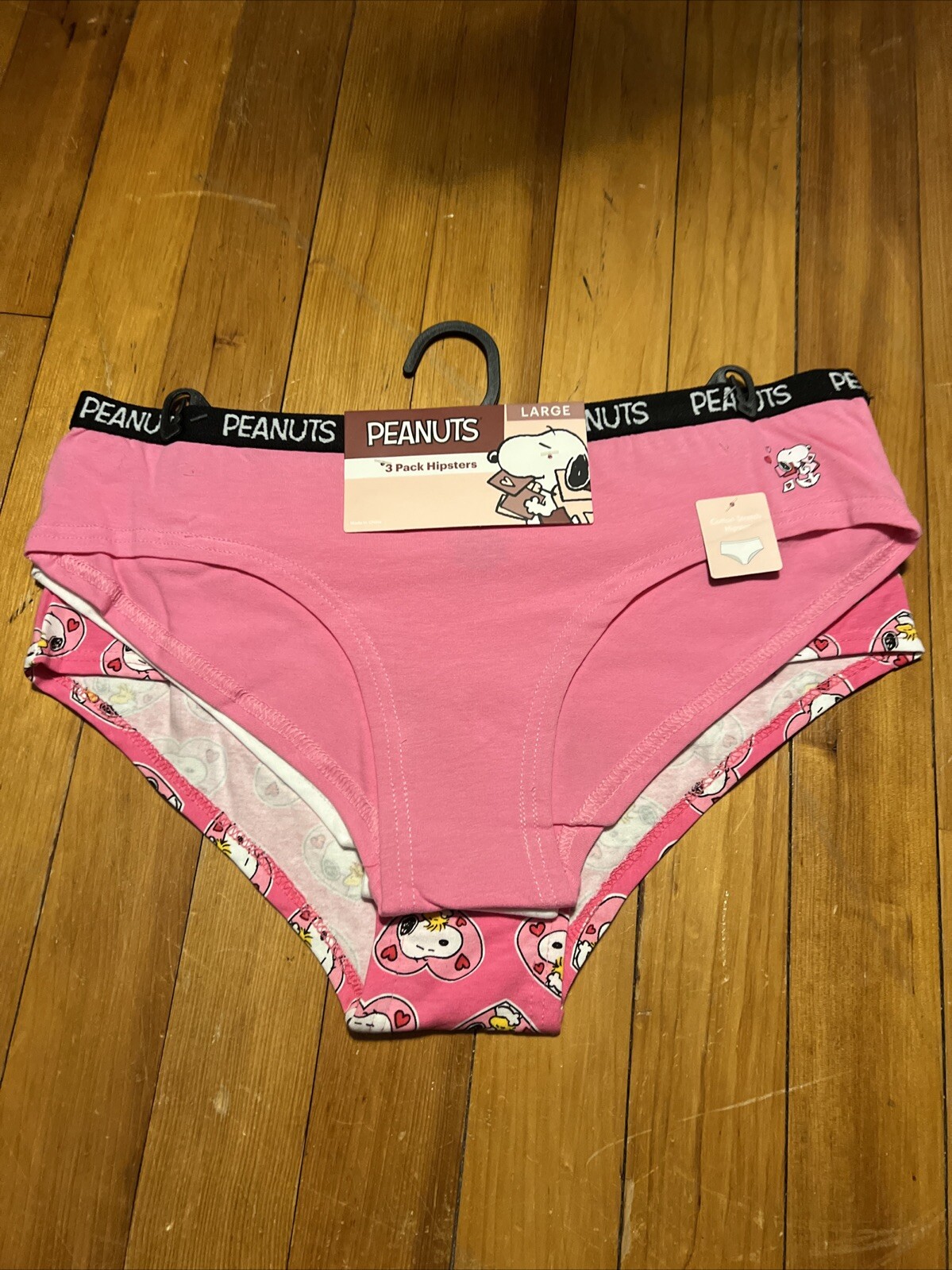 PEANUTS💕 Snoopy 3 Pack Hipster Panties SIZE Large ❤️
