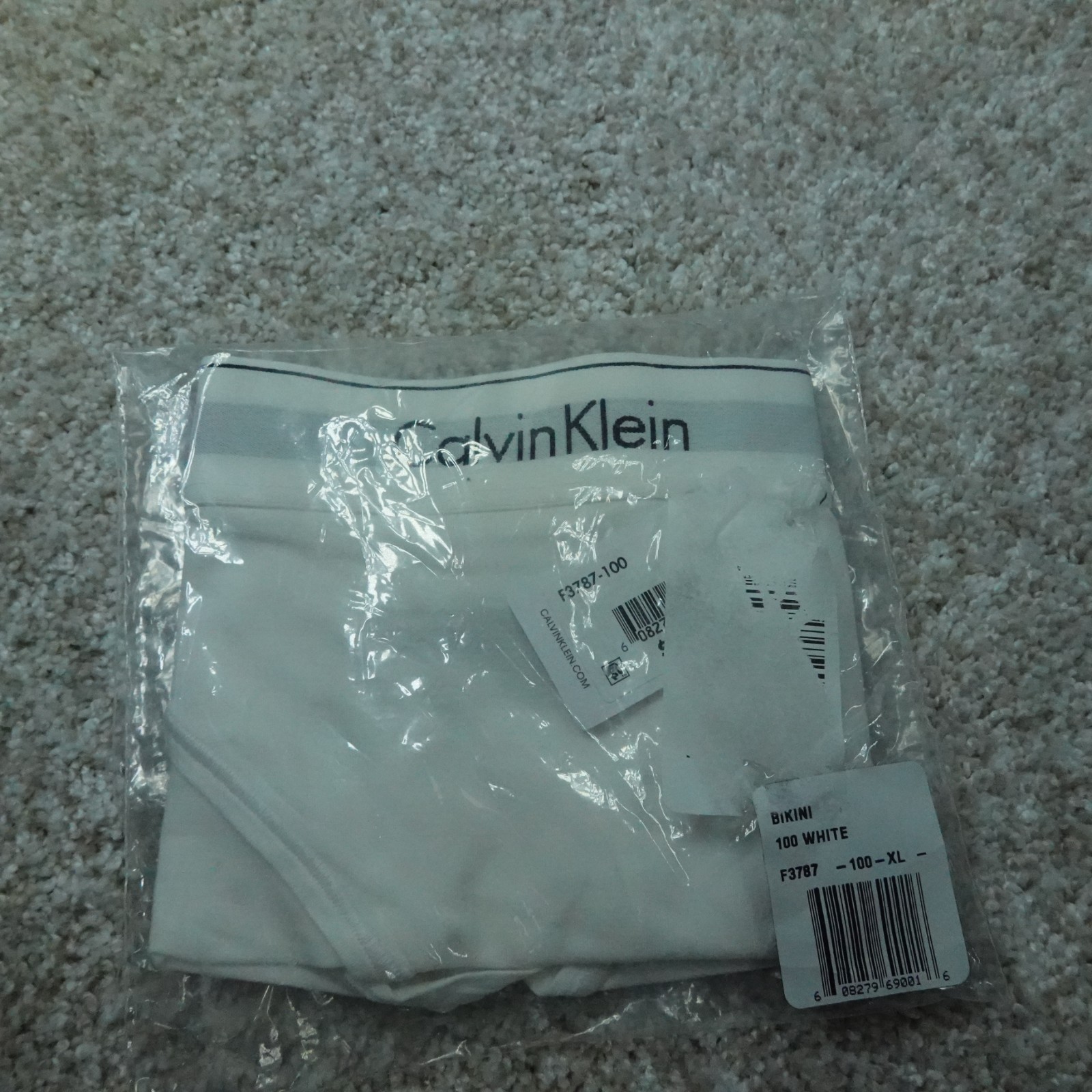 Calvin Klein Underwear Womens Extra Large White Bikini F3787 1 Pair
