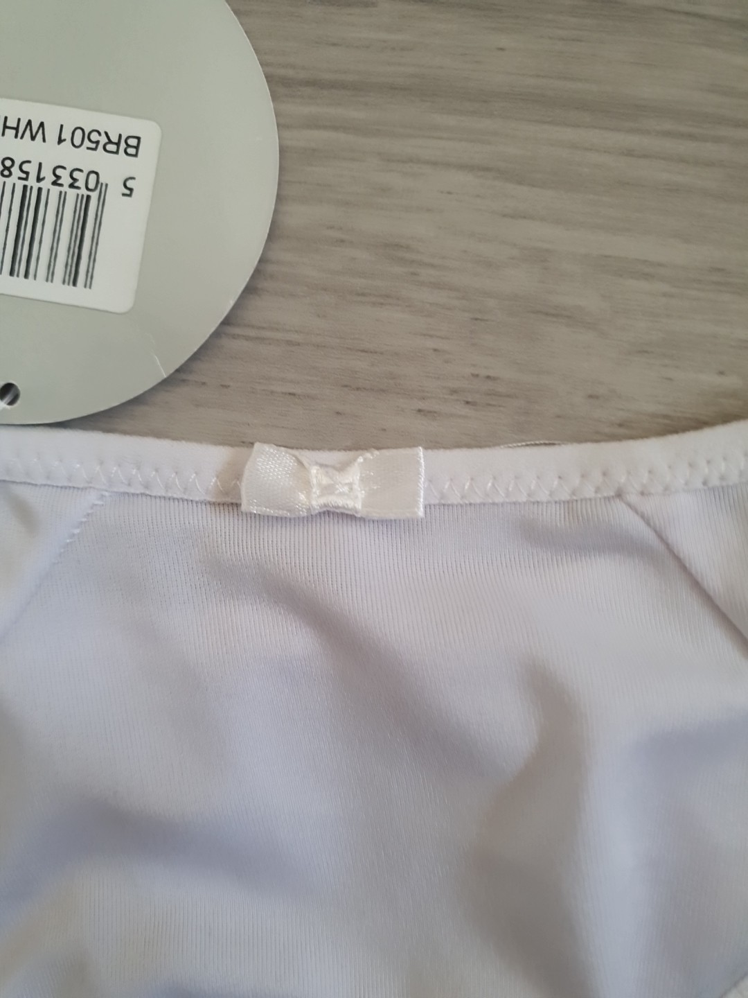 BNWT Marlon White High Cut Diamante Heart Thong Panties Size 8-10