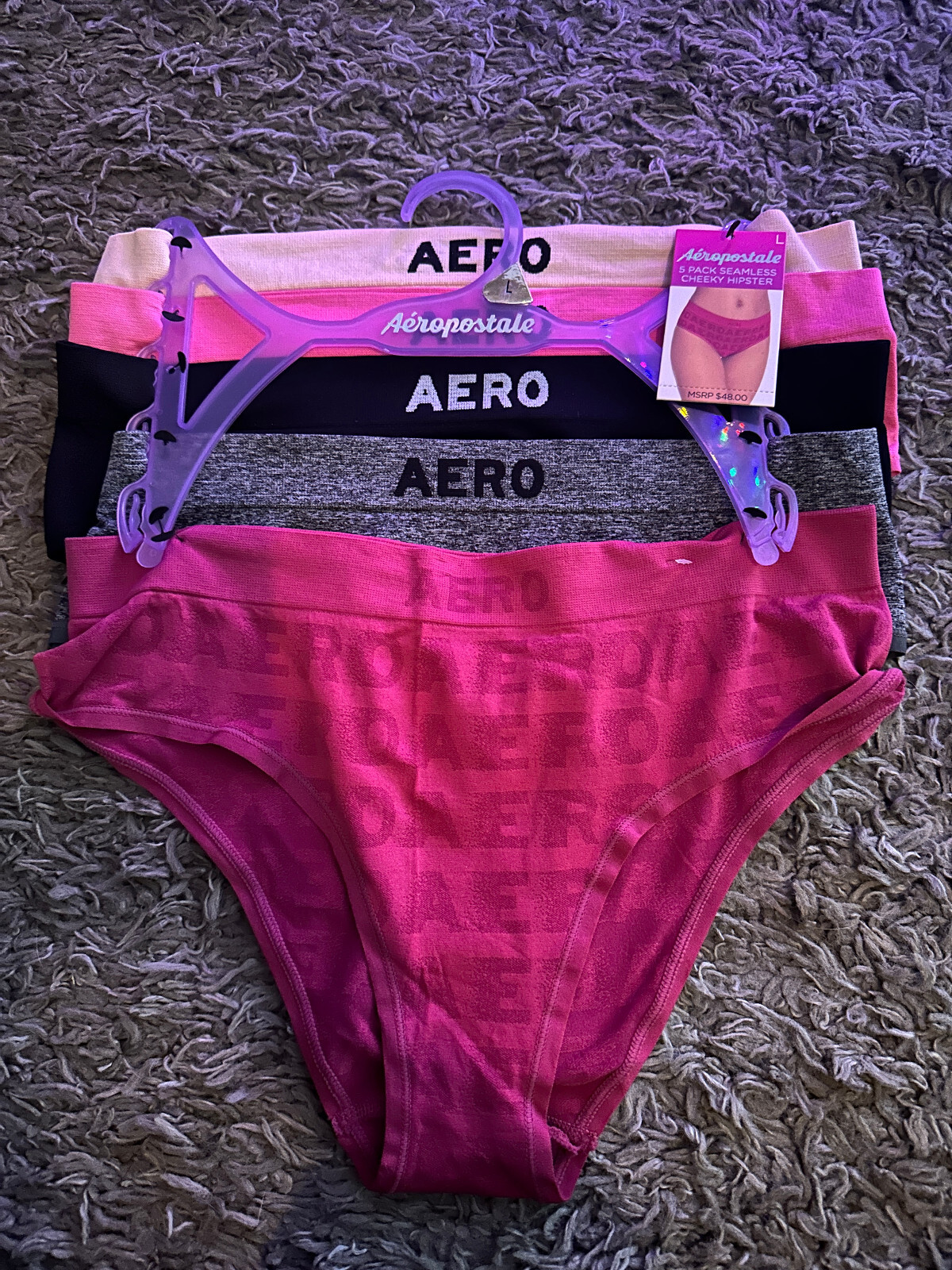 NWT Aeropostale 5 Pack of Seamless Cheeky Hipster Size L Underwear Panties