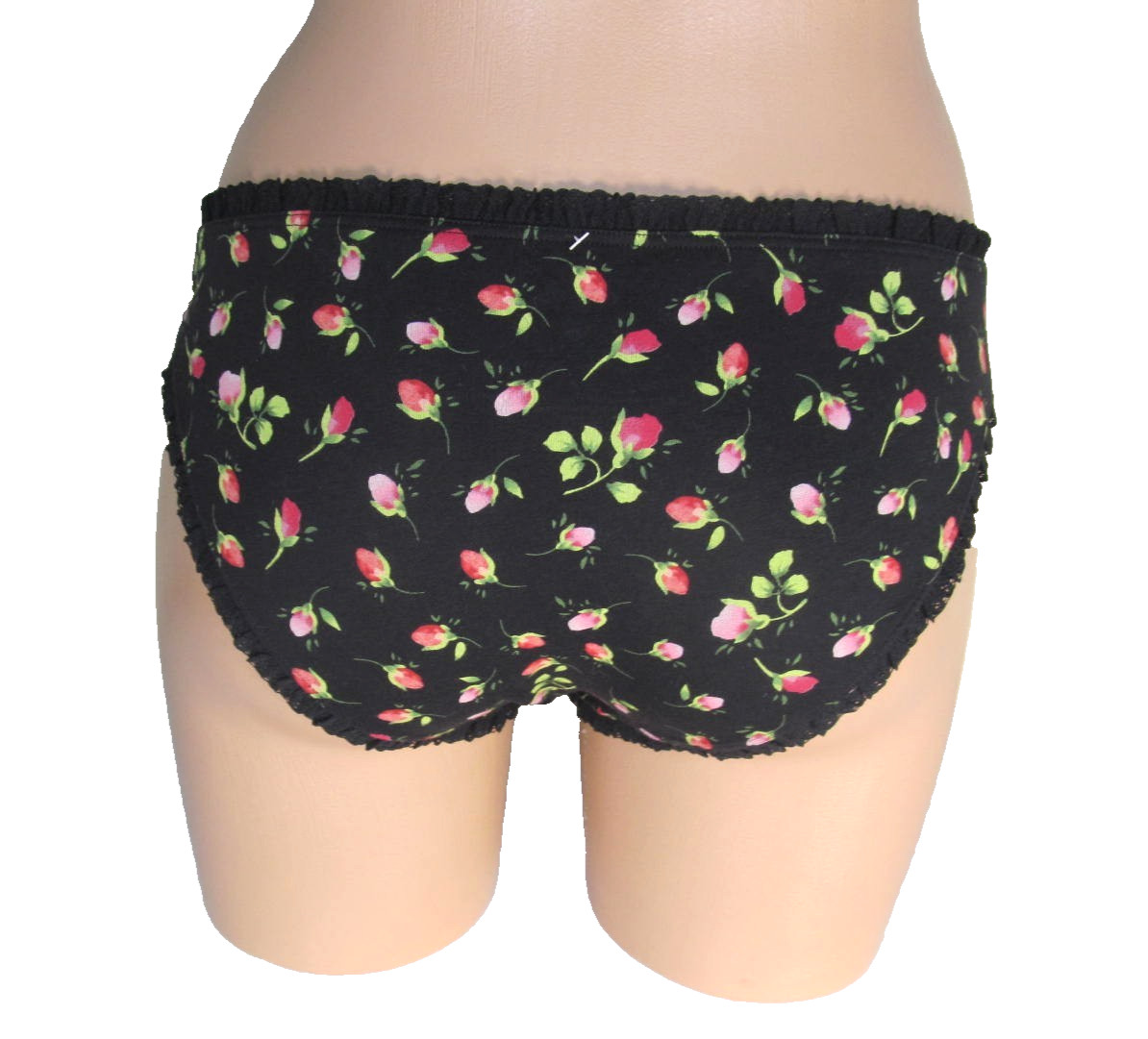 Victorias Secret NWT Size S Bikini Panties Set of 2 Solid ivory + Rose Print