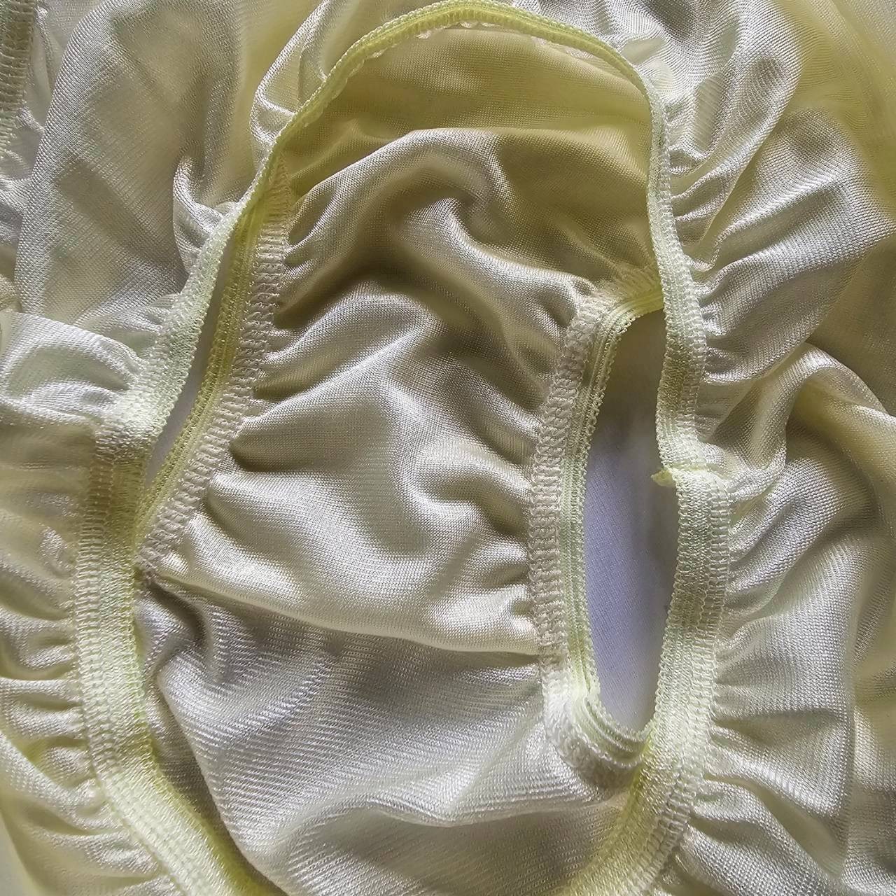 6pcs Yellow Bikini Panties Nylon Underwear Woman Briefs Soft Silky Hip 34″-38″ L