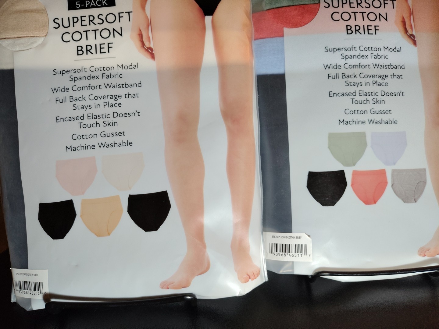 Lot of 2 Member’s Mark Women’s 5-Pack Super-Soft Cotton Brief Small New