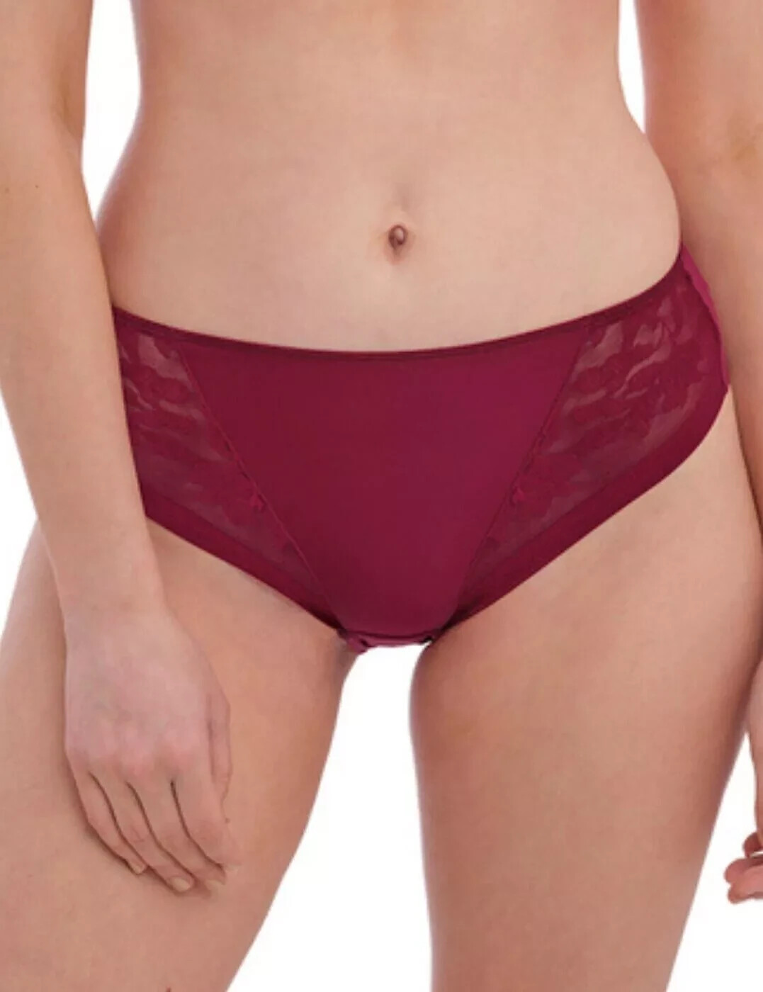Fantasie Illusion Brief Size L 14 16 Berry Red No VPL Mid Rise Knickers 2985 New