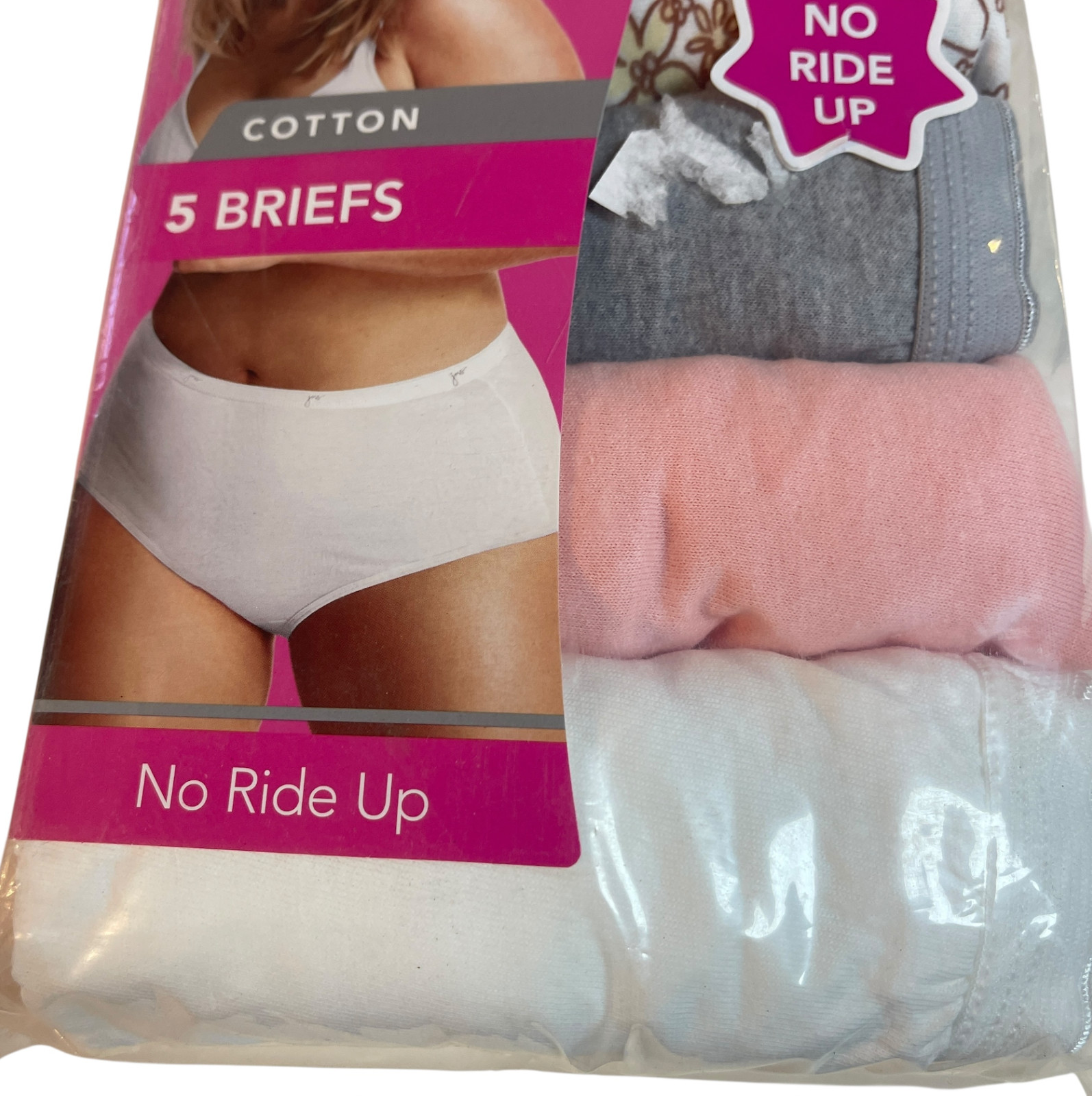Just My Size Cotton Briefs Panties Plus Size 14 5 Pairs Hi Cut No Ride Up Coral