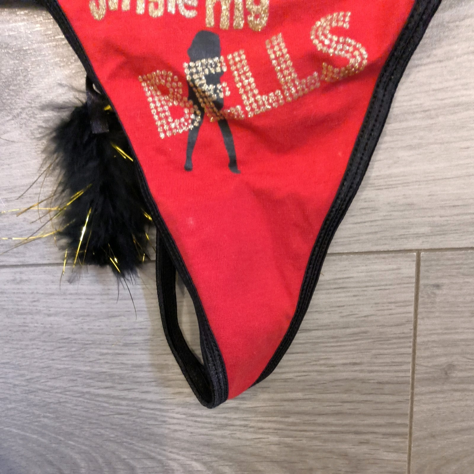 BNWT Vintage Ann Summers Red Jingle My Bells Christmas Thong Size 4-6
