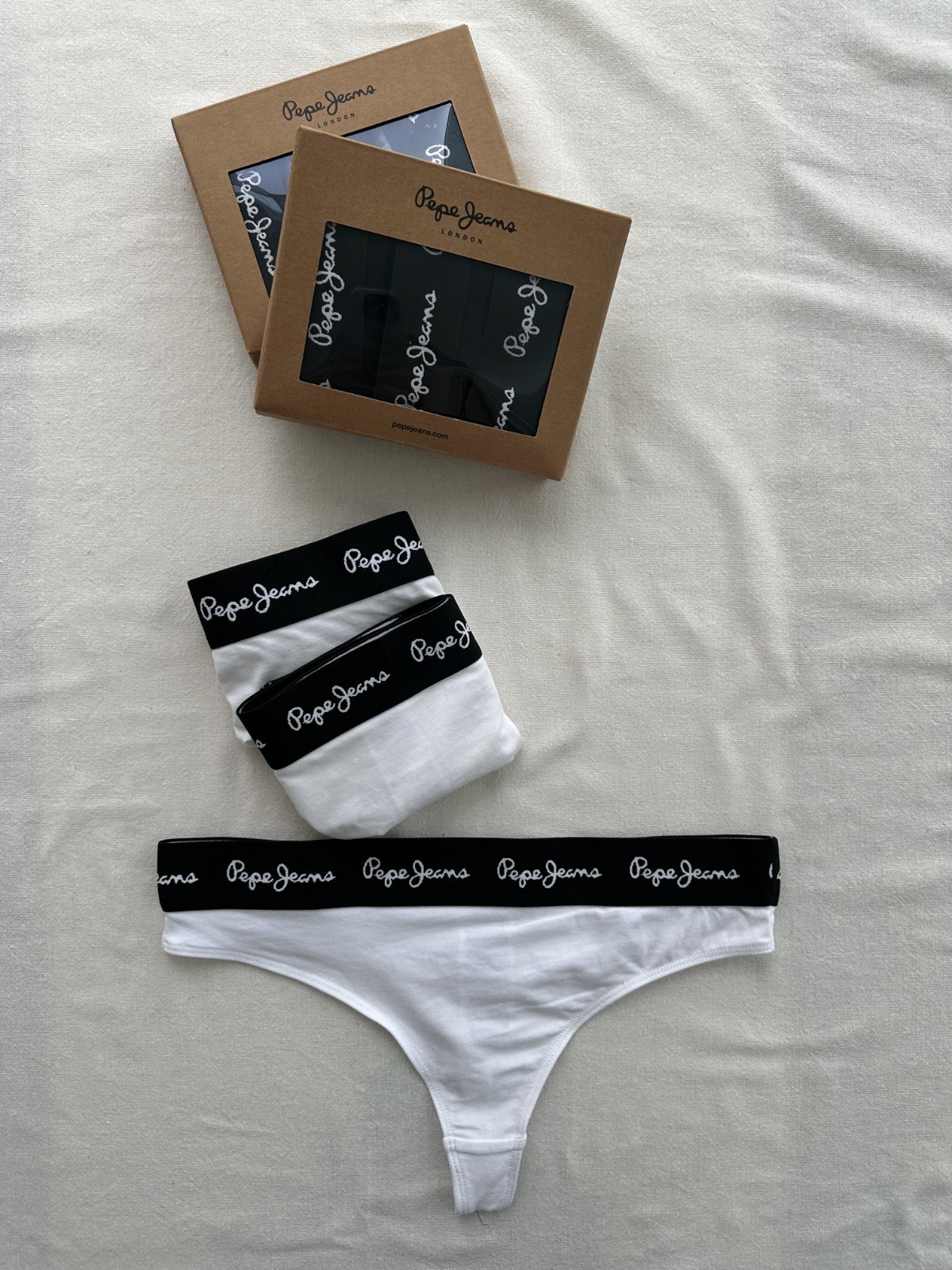 Pepe Jeans London I Women’s 3-Pack Thong Set Cotton Rich In Original Gift Box
