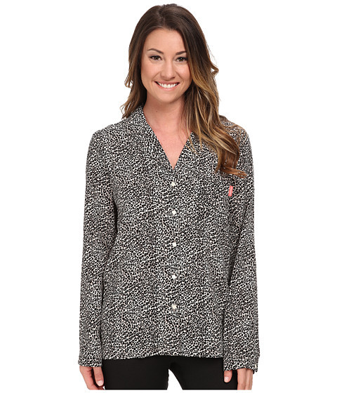 Calvin Klein Women’s Viscose PajamaTop | Black/Gray Leopard Print | XSmall