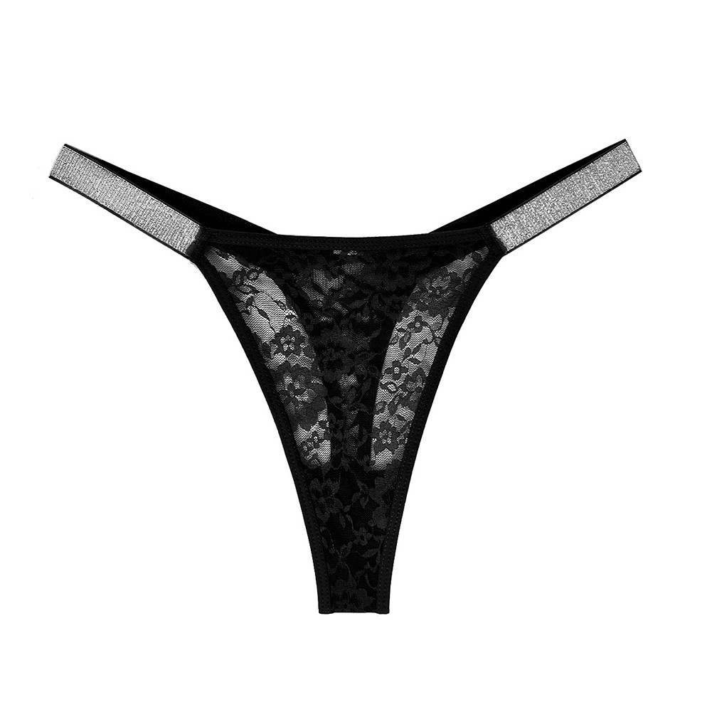 Breathable and Seamless Panties with Floral Lace Thong Design for Women