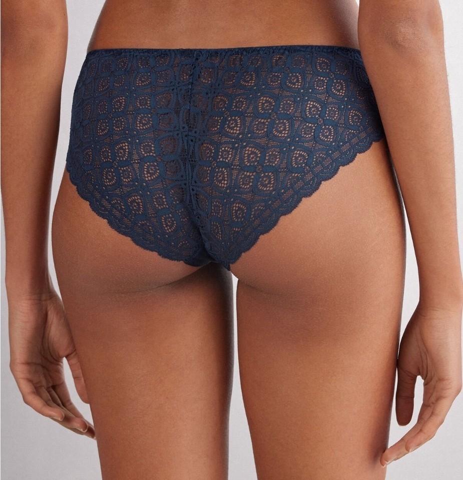 ⭐️⭐️Silk and Lace Briefs Intimissimi Navy Blue RRP £25 Beautiful And Sexy ⭐️⭐️
