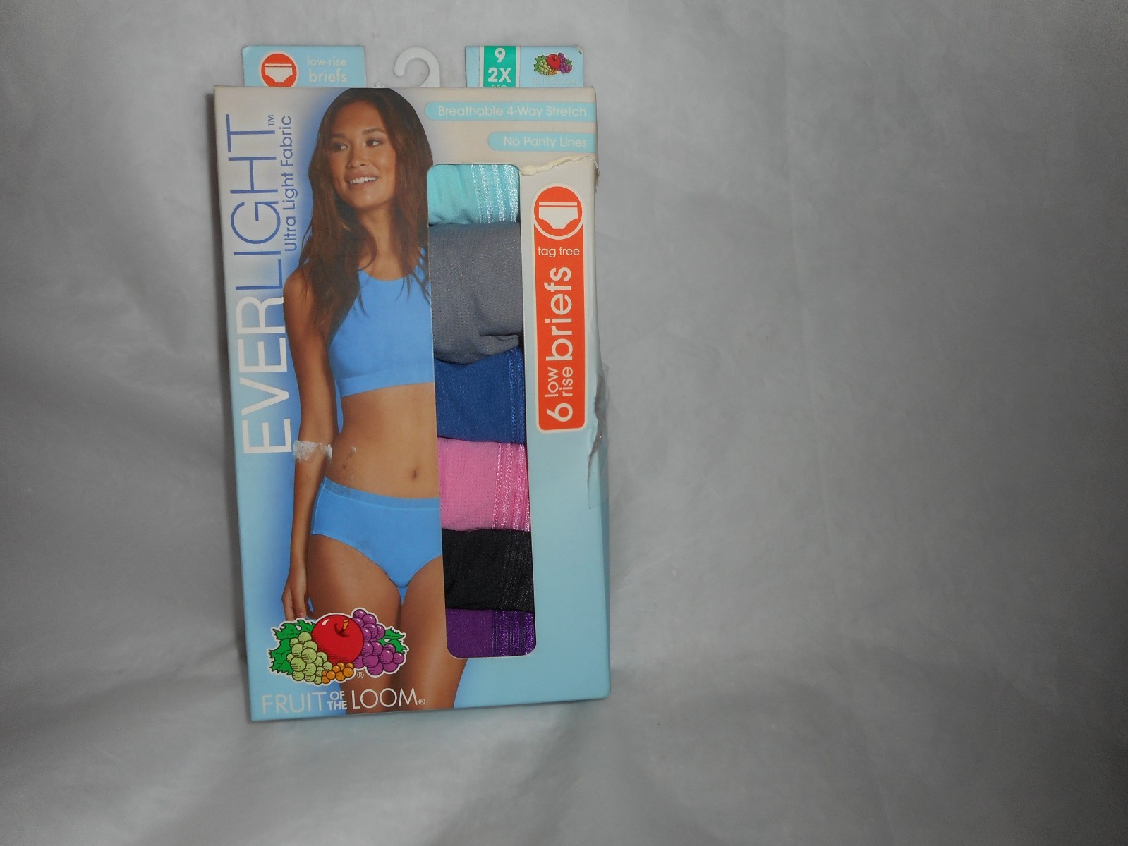 6 PK Fruit Of The Loom Low Rise Briefs Multi Color Size ,9/2X