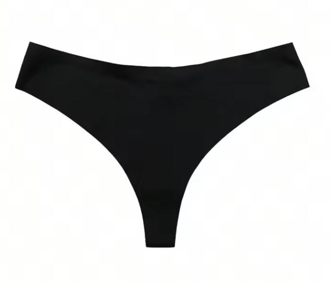 Black Yes Daddy Thong with Gold Rings Low Rise Exotic Lingerie Gothic Panties
