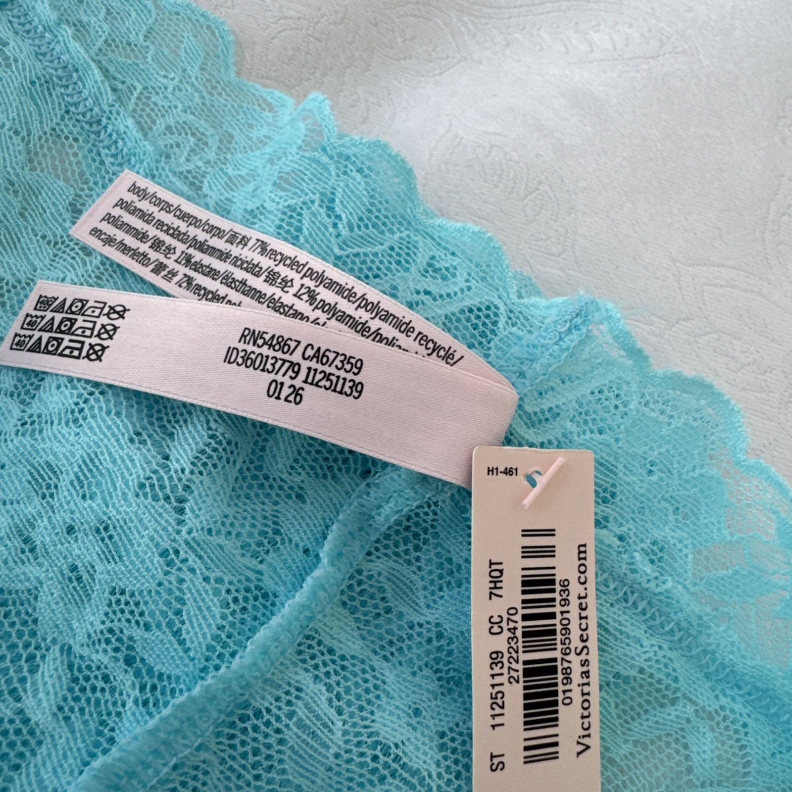 VICTORIA’S SECRET TURQUOISE BLUE S LACE CHEEKY BIKINI PANTIES COTTON NWT