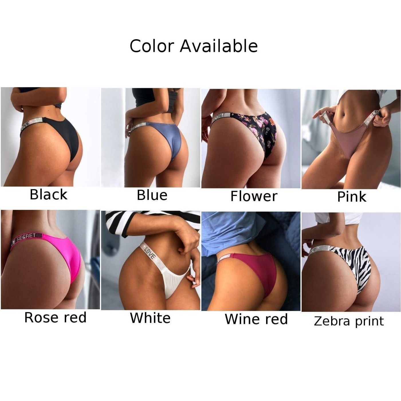 Women Thongs Shine Sleepwear Soft Solid Stretch Bikini T-back Underpants