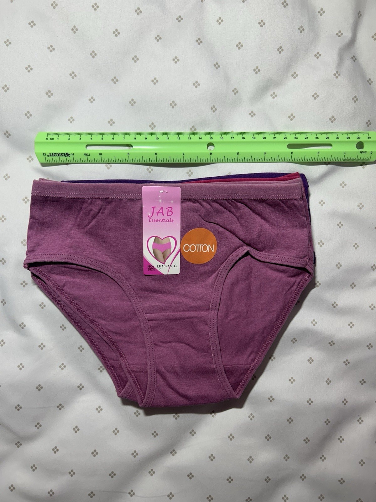 12Pack Girls Cotton Briefs Underwear Size6 Multicolor JABEssentials New WithTags