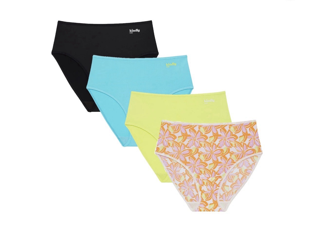 Kindly Yours So Comfy Brief Underwear 4-Pack 3XL (22)Floral,Green,Blue,Black