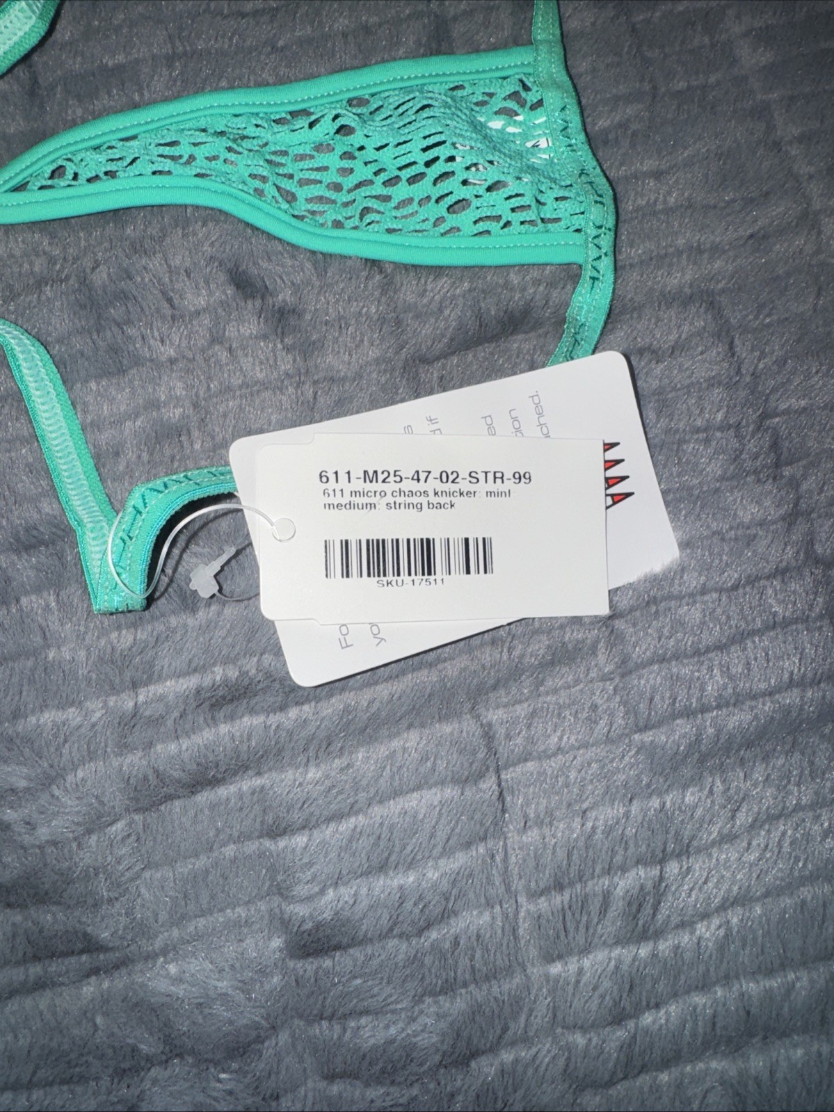 611 Micro Chaos Knicker Mint Medium String Back
